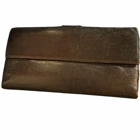 Vintage Gucci Black Textured Leather Continental Wallet - Authentic - Picture 2 of 7